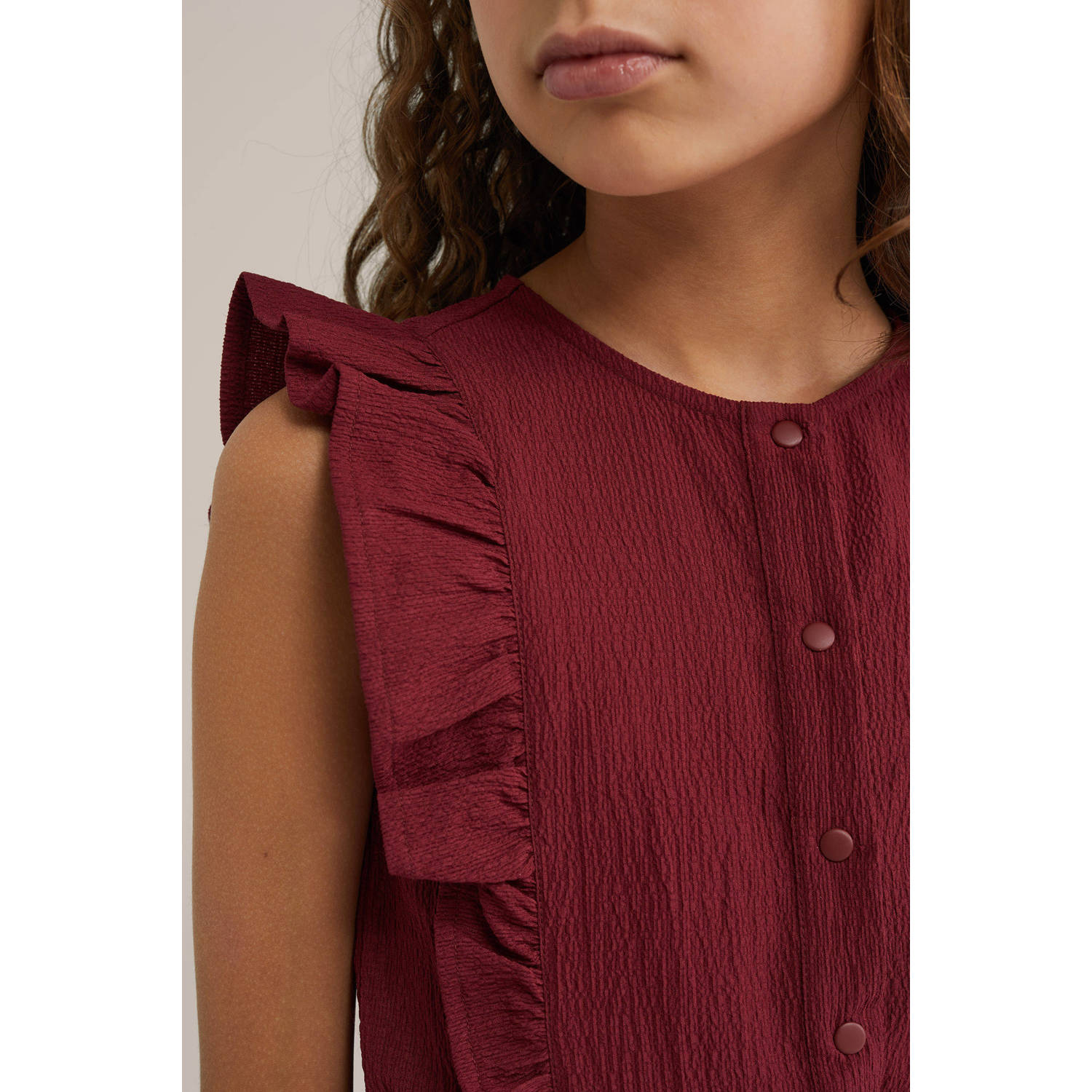 WE Fashion straight jumpsuit donkerrood