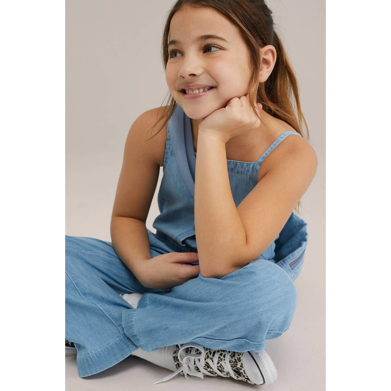 WE Fashion Blue Ridge straight jumpsuit light blue denim