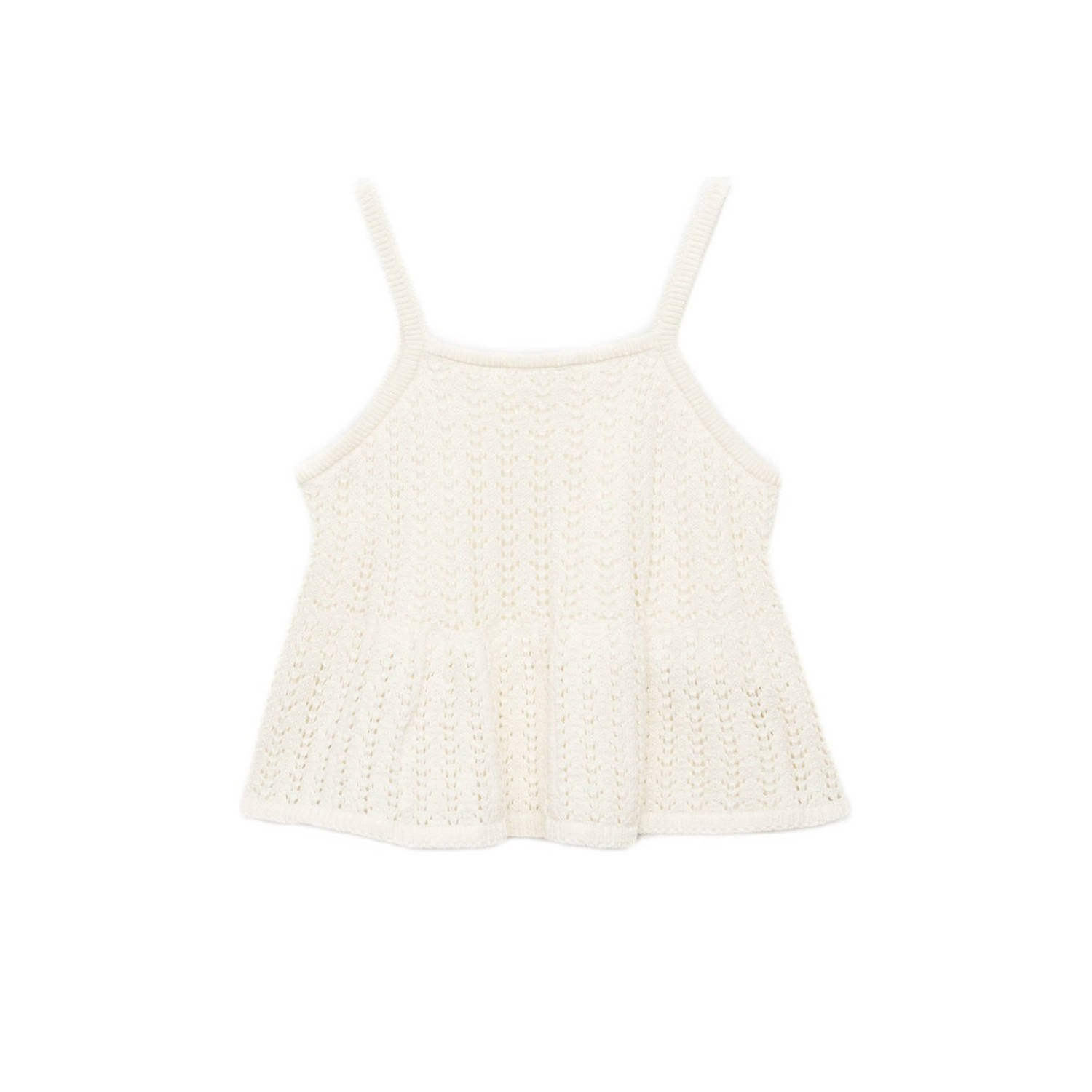 Mango Kids mouwloze top ecru ajour