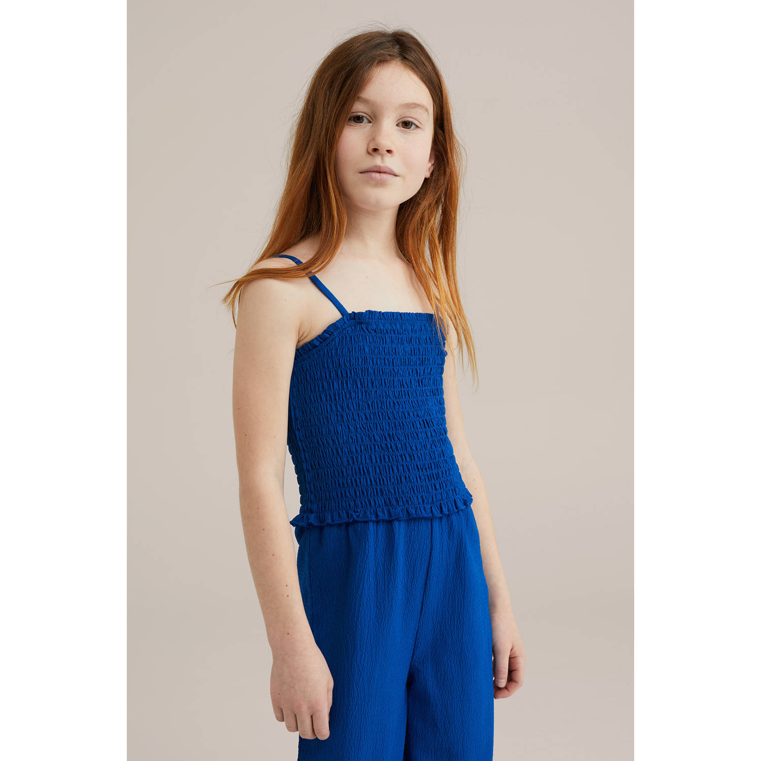 WE Fashion straight jumpsuit blauw