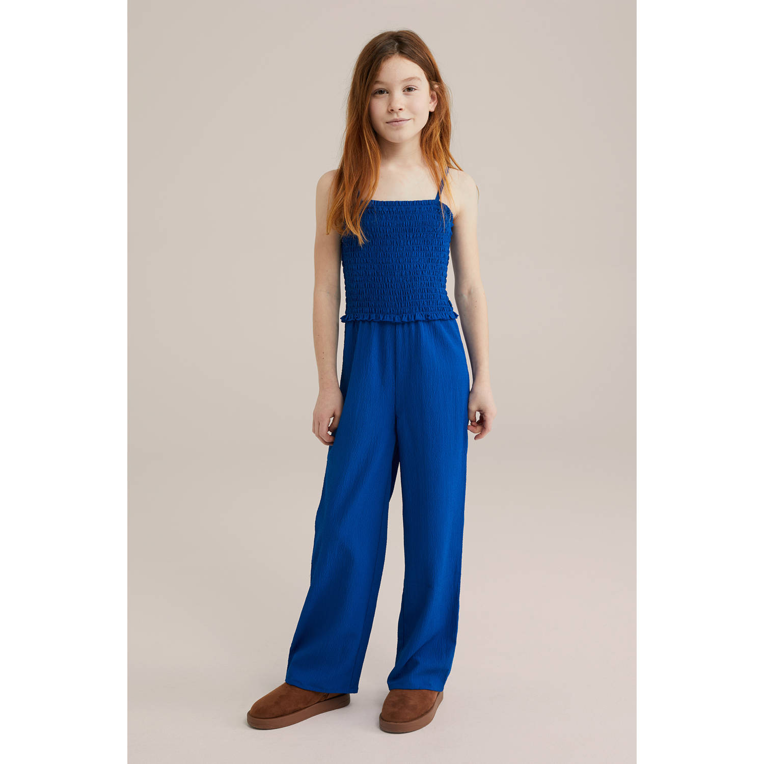 WE Fashion straight jumpsuit blauw