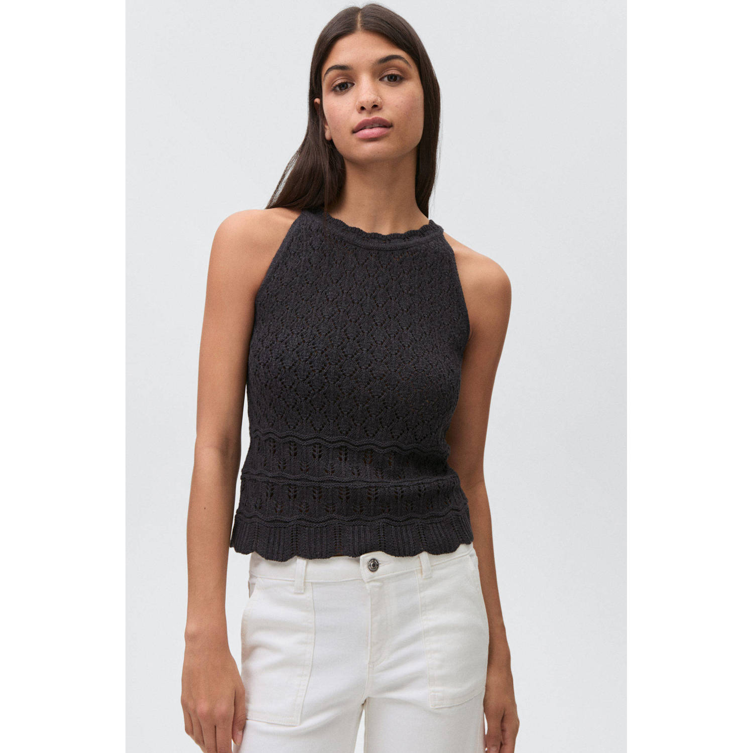 MANGO TEEN haltertop antraciet