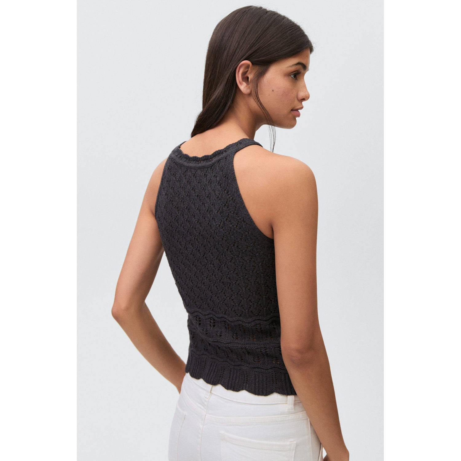MANGO TEEN haltertop antraciet