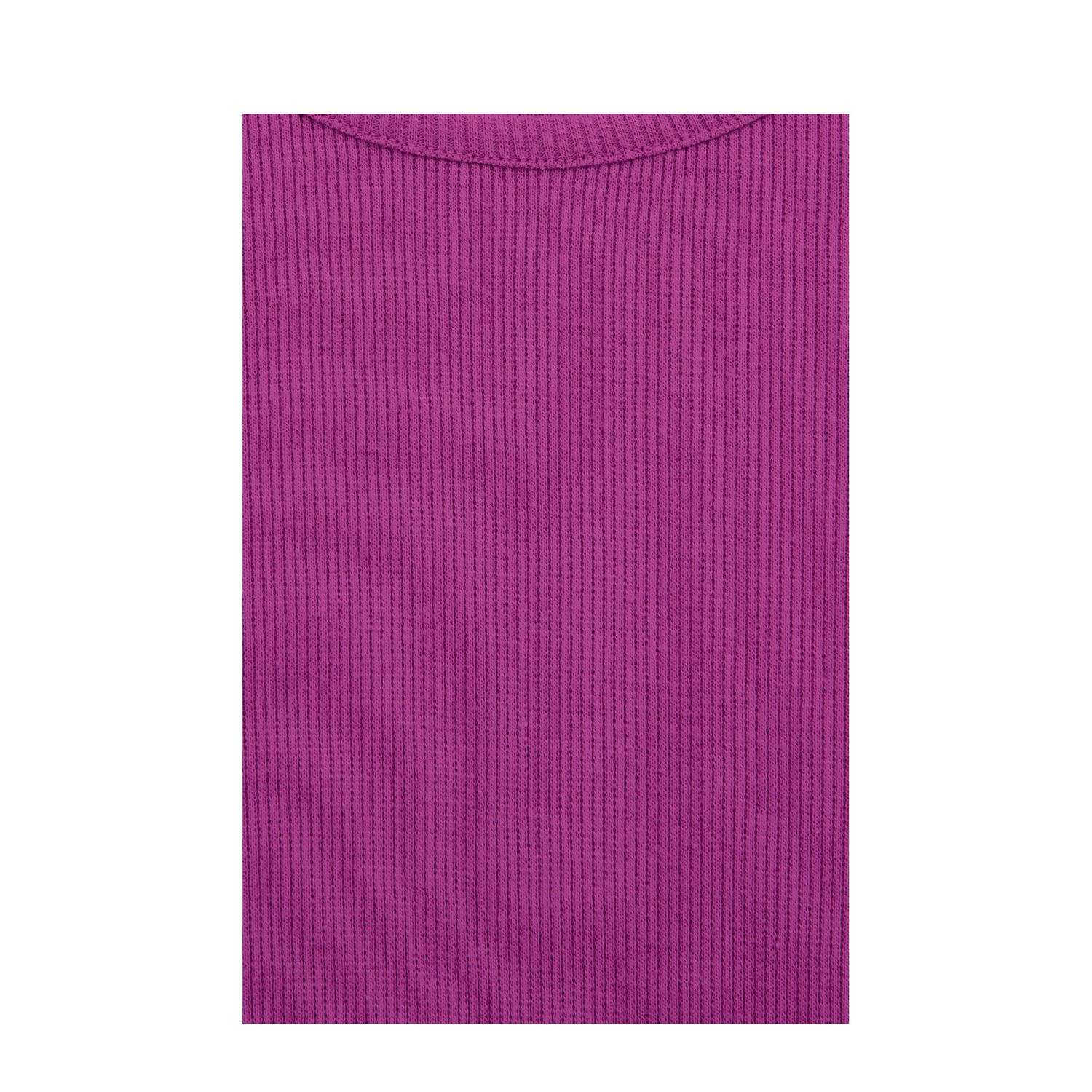 WE Fashion korte jurk rib gebreid paars