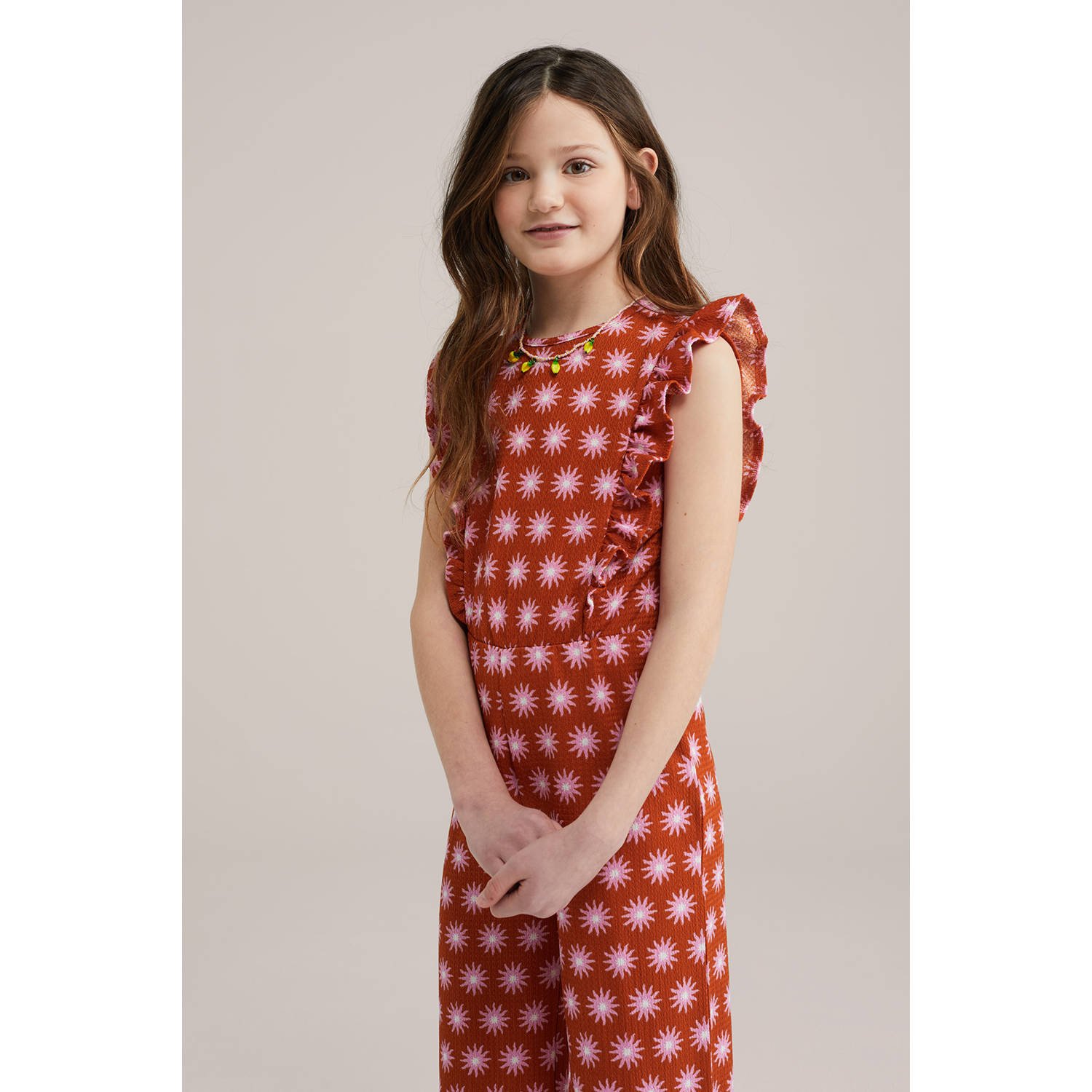 WE Fashion jumpsuit roodbruin