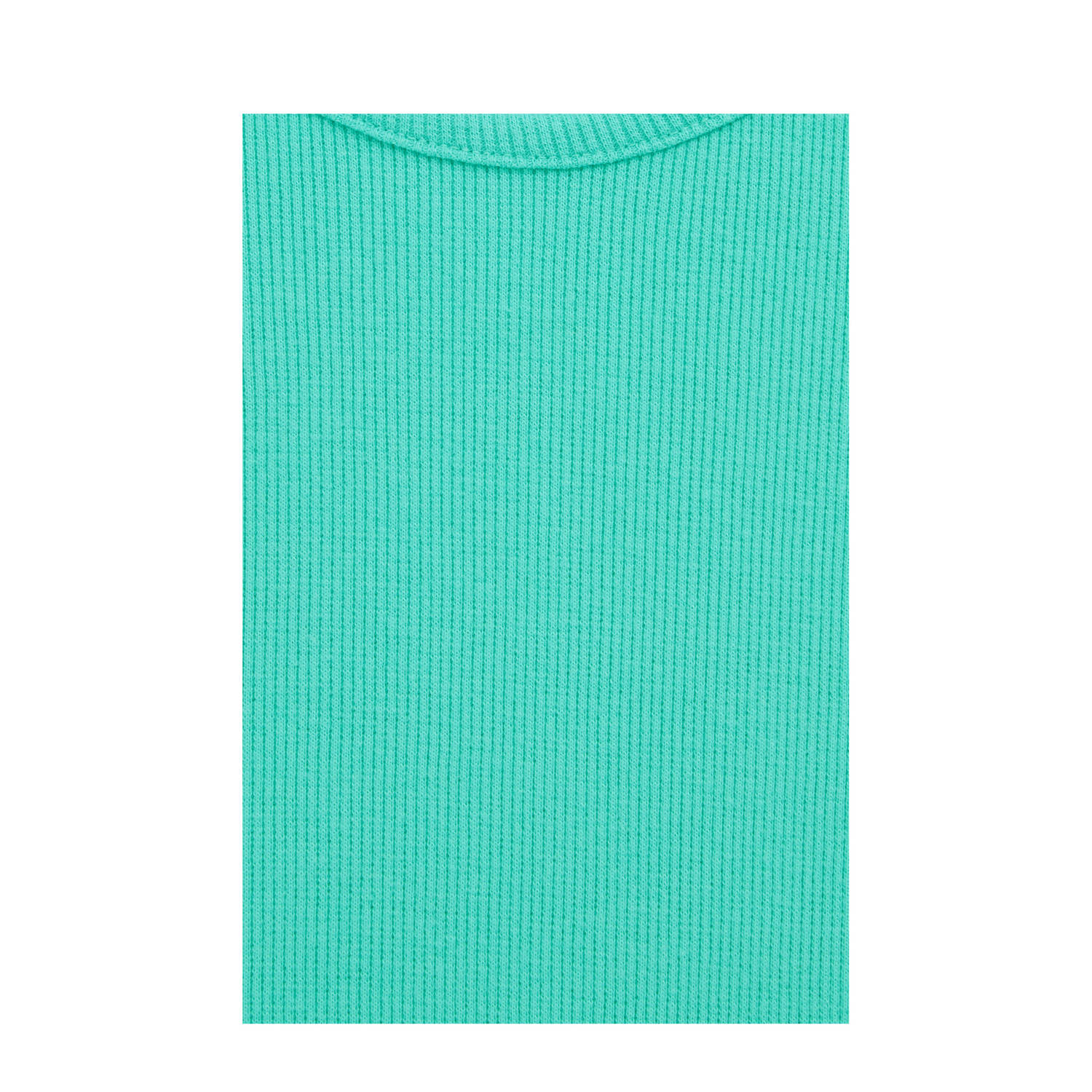 WE Fashion korte jurk rib gebreid turquoise