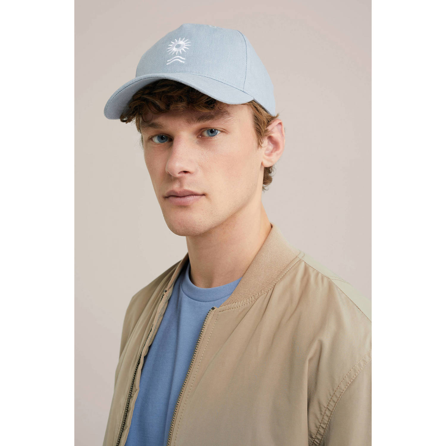 WE Fashion linnen pet lichtblauw