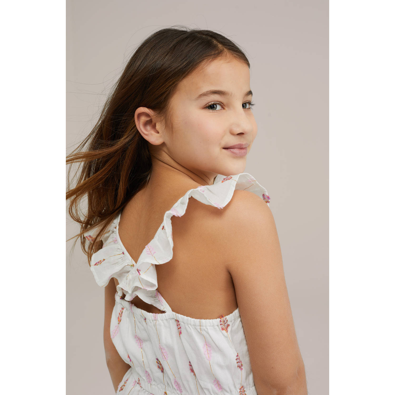 WE Fashion zomerjurk met glitter wit