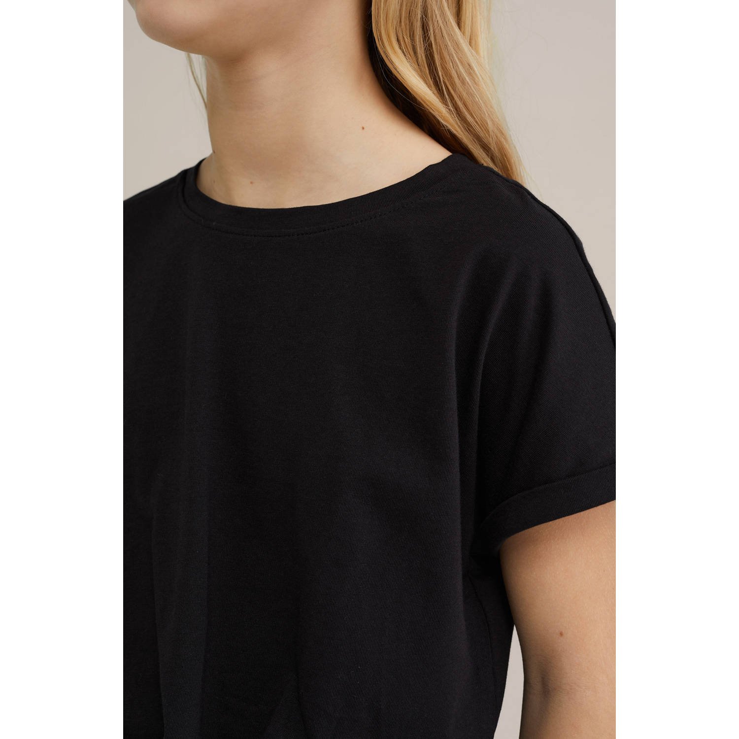 WE Fashion T-shirt (set van 2) donkerblauw zwart