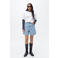 Mango rechtvallend high waist denim short light blue denim