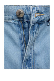 thumbnail: Light blue denim dames Mango rechtvallend high waist shorts van denim met rits- en knoopsluiting en effen