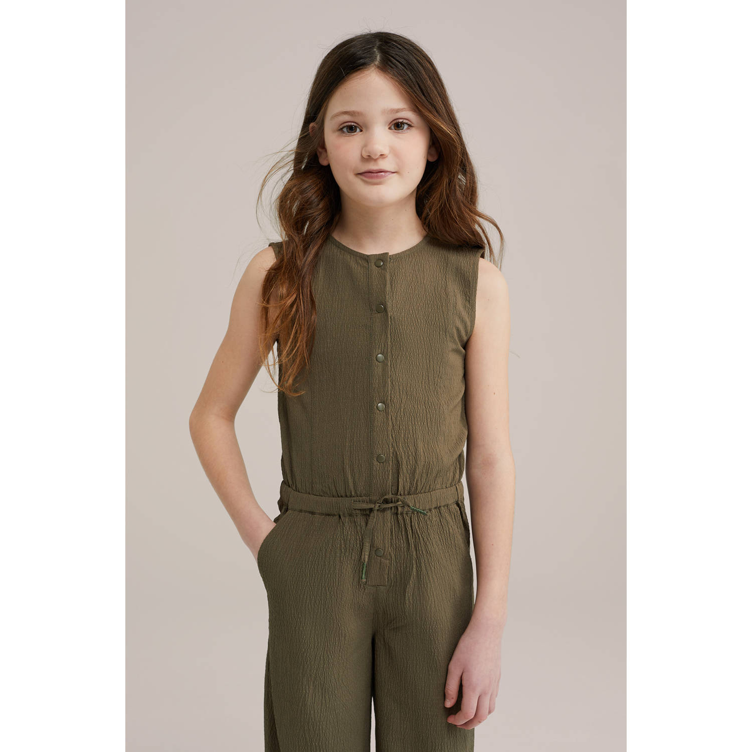 WE Fashion straight jumpsuit kaki