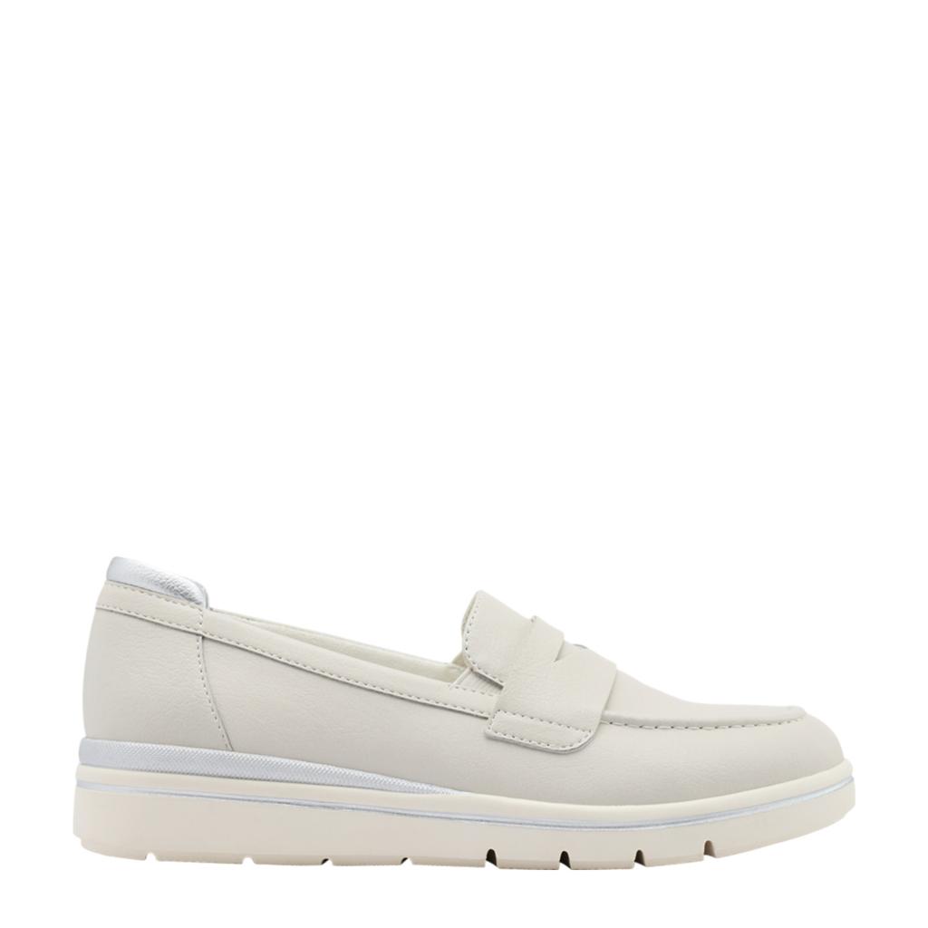Grijze dames Easy Street comfort instappers van imitatieleer