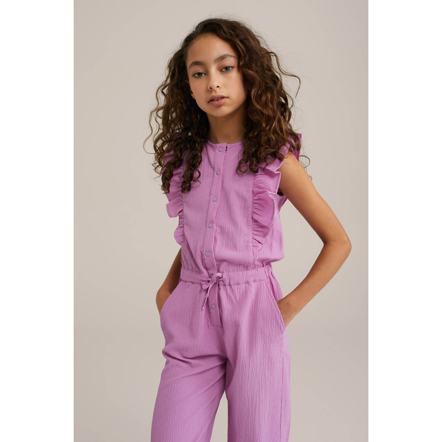 WE Fashion straight jumpsuit lila