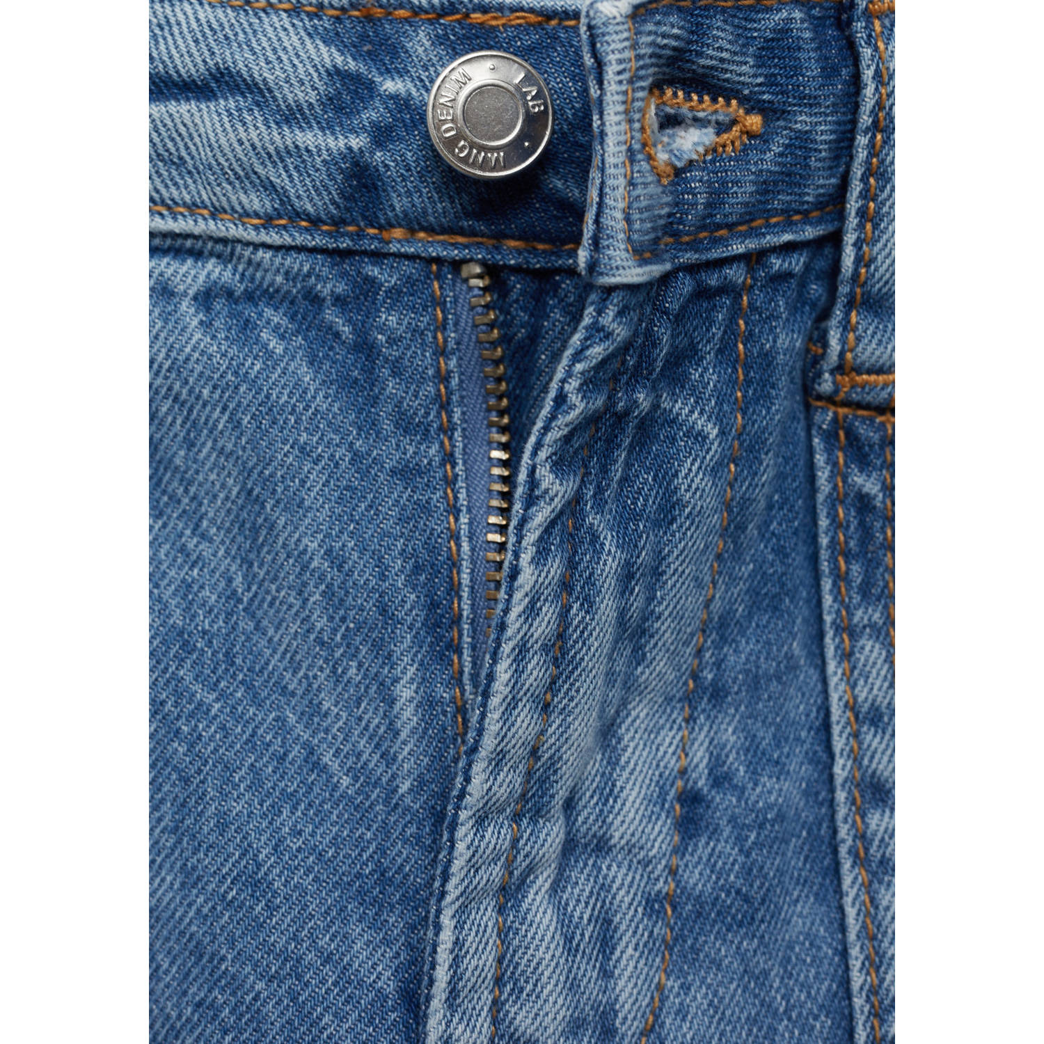 Mango Kids wide leg high waist jeans medium blue denim