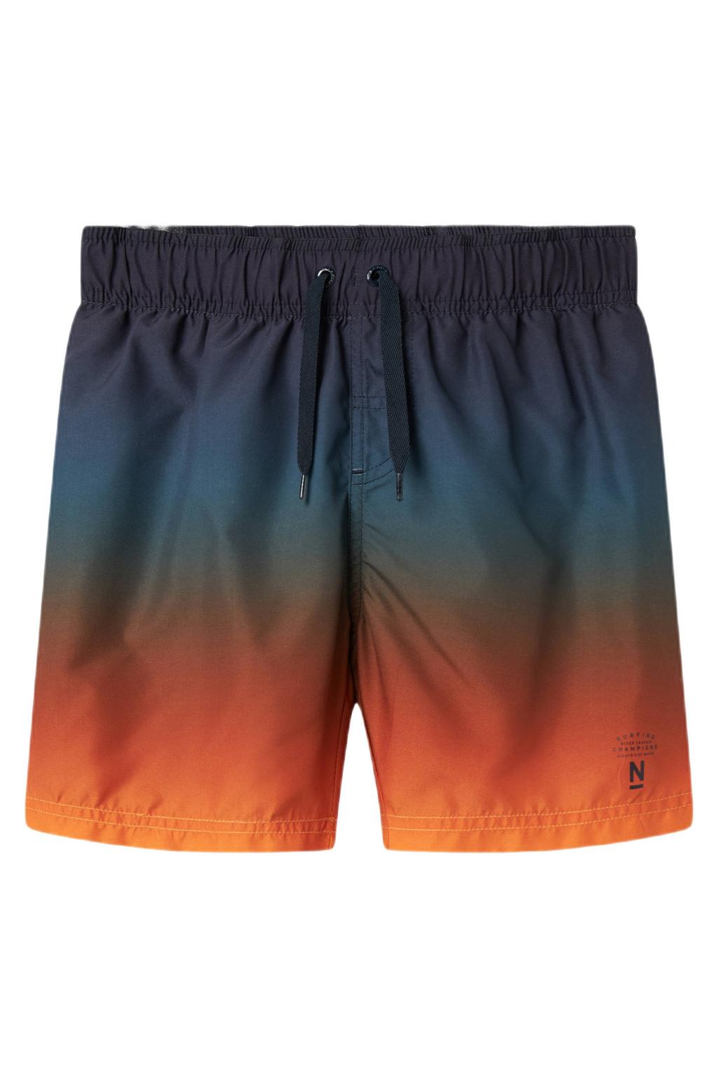 NAME IT KIDS zwemshort donkerblauw/oranje