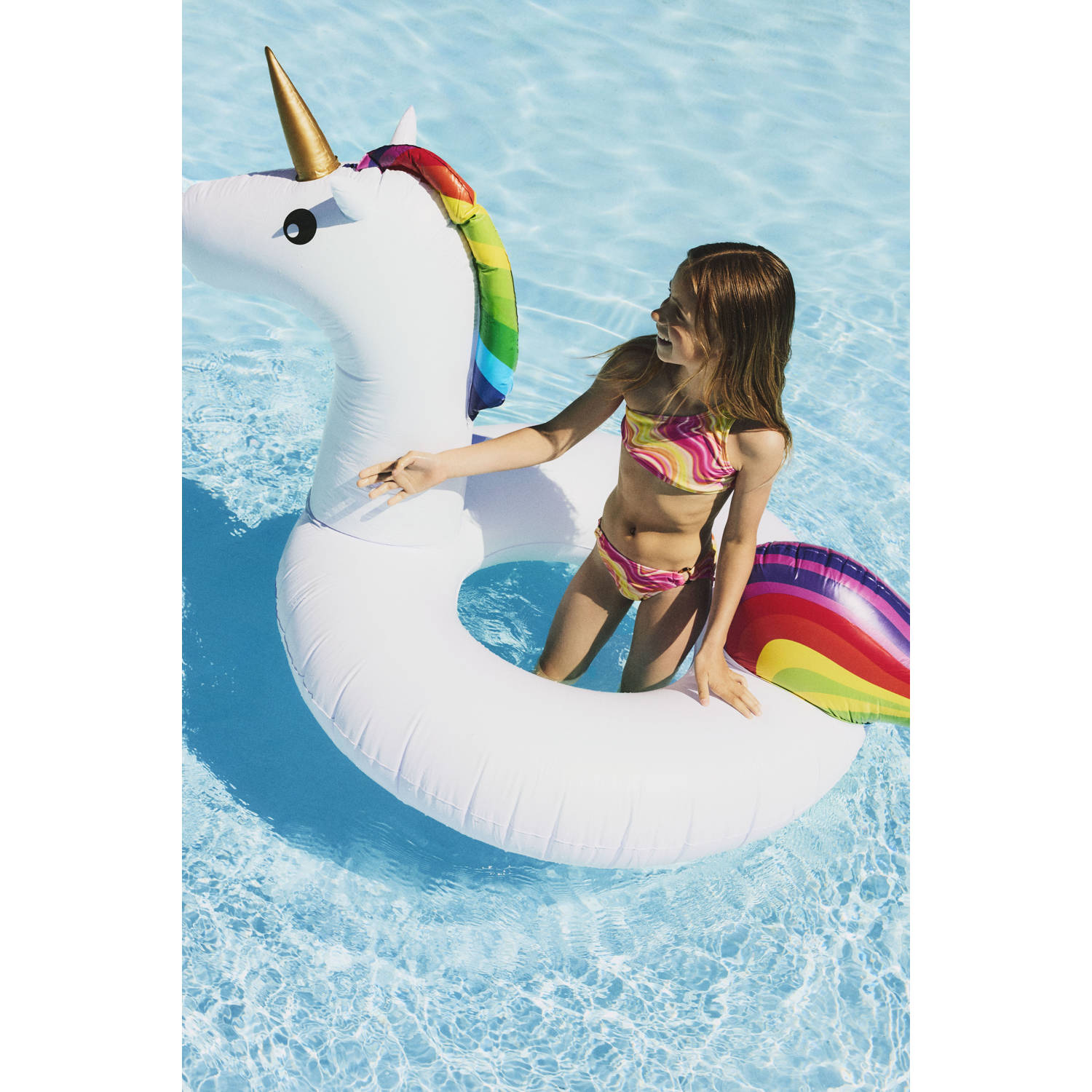 NAME IT KIDS one shoulder bikini roze geel