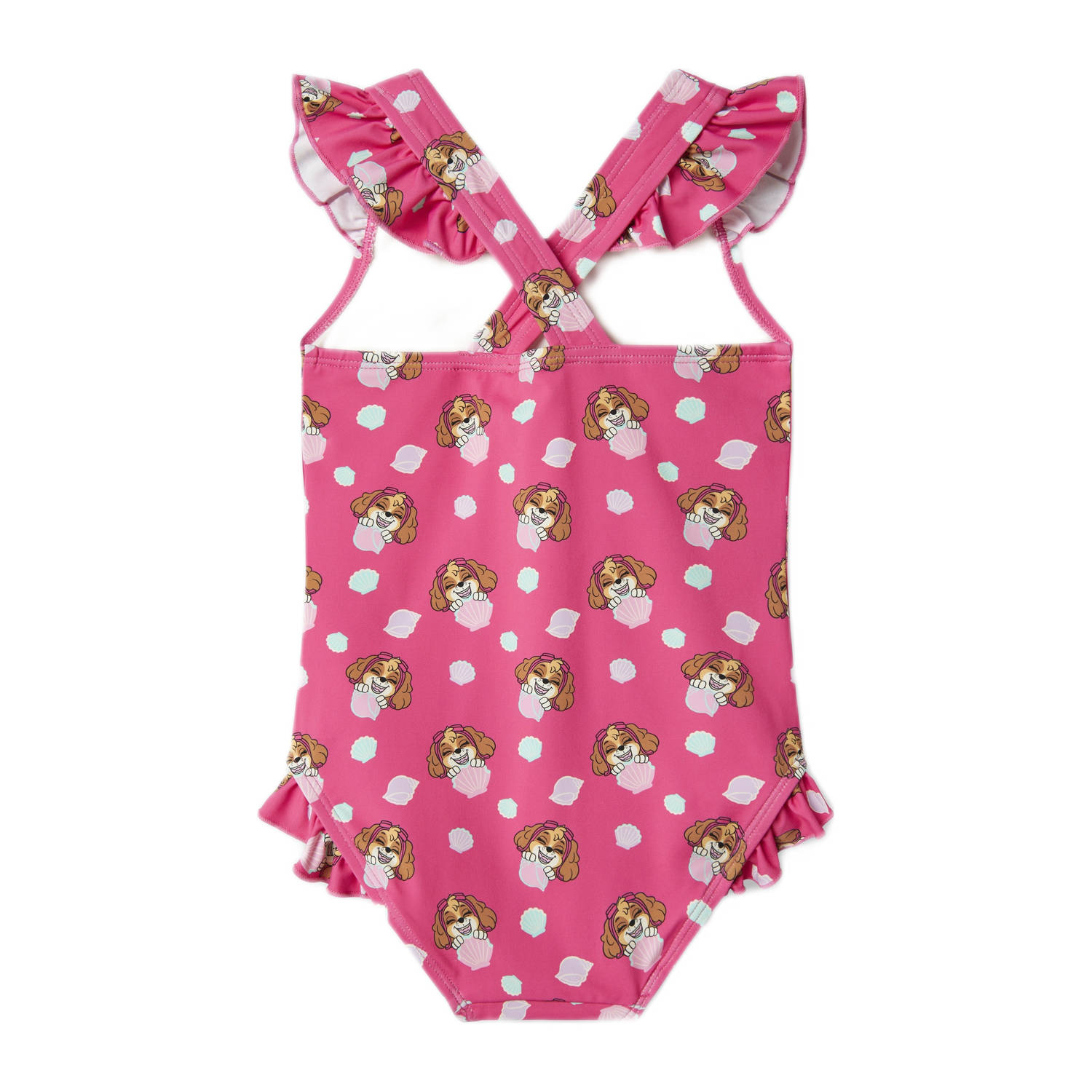 NAME IT MINI Paw Patrol badpak met ruches felroze