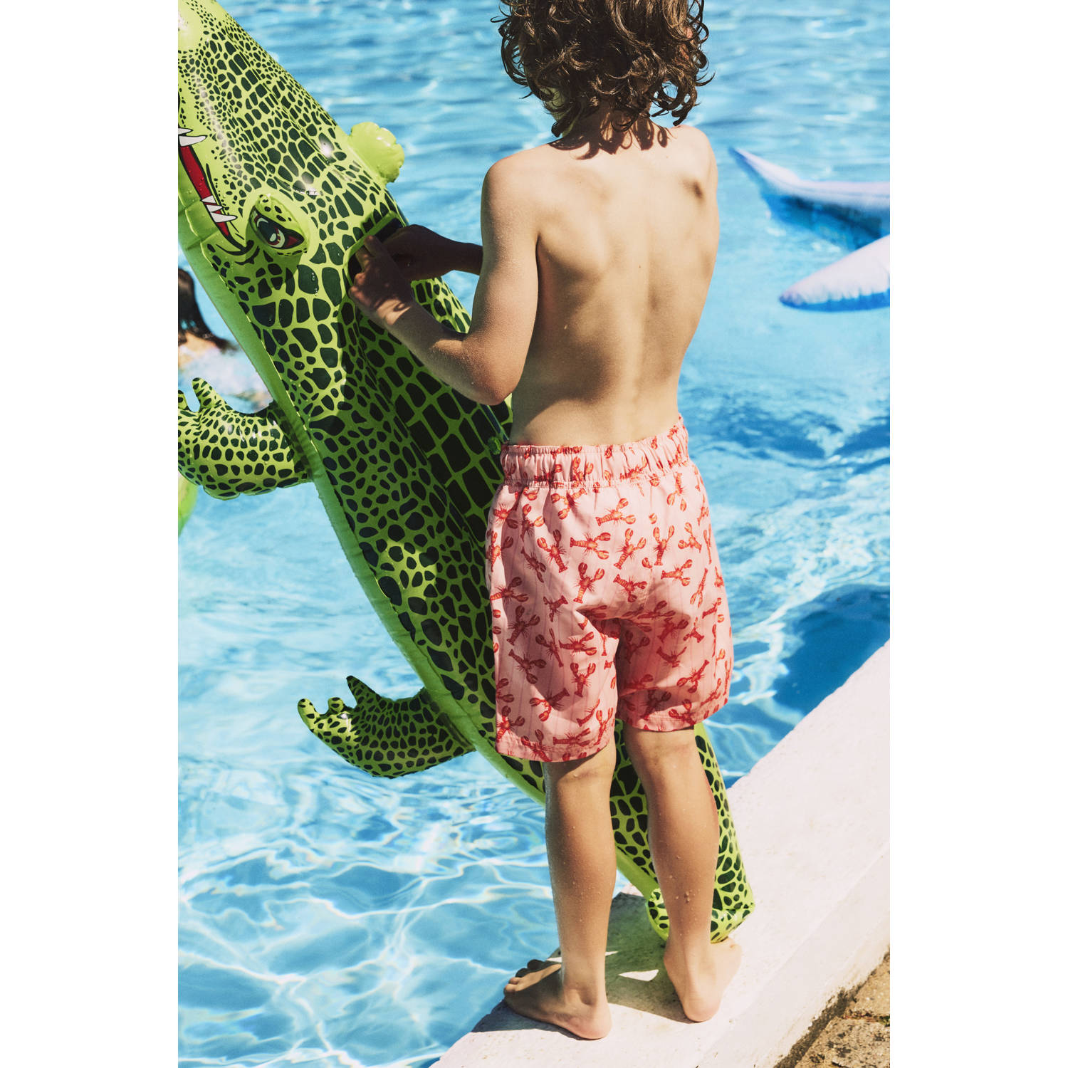 NAME IT KIDS zwemshort koraalroze oranje