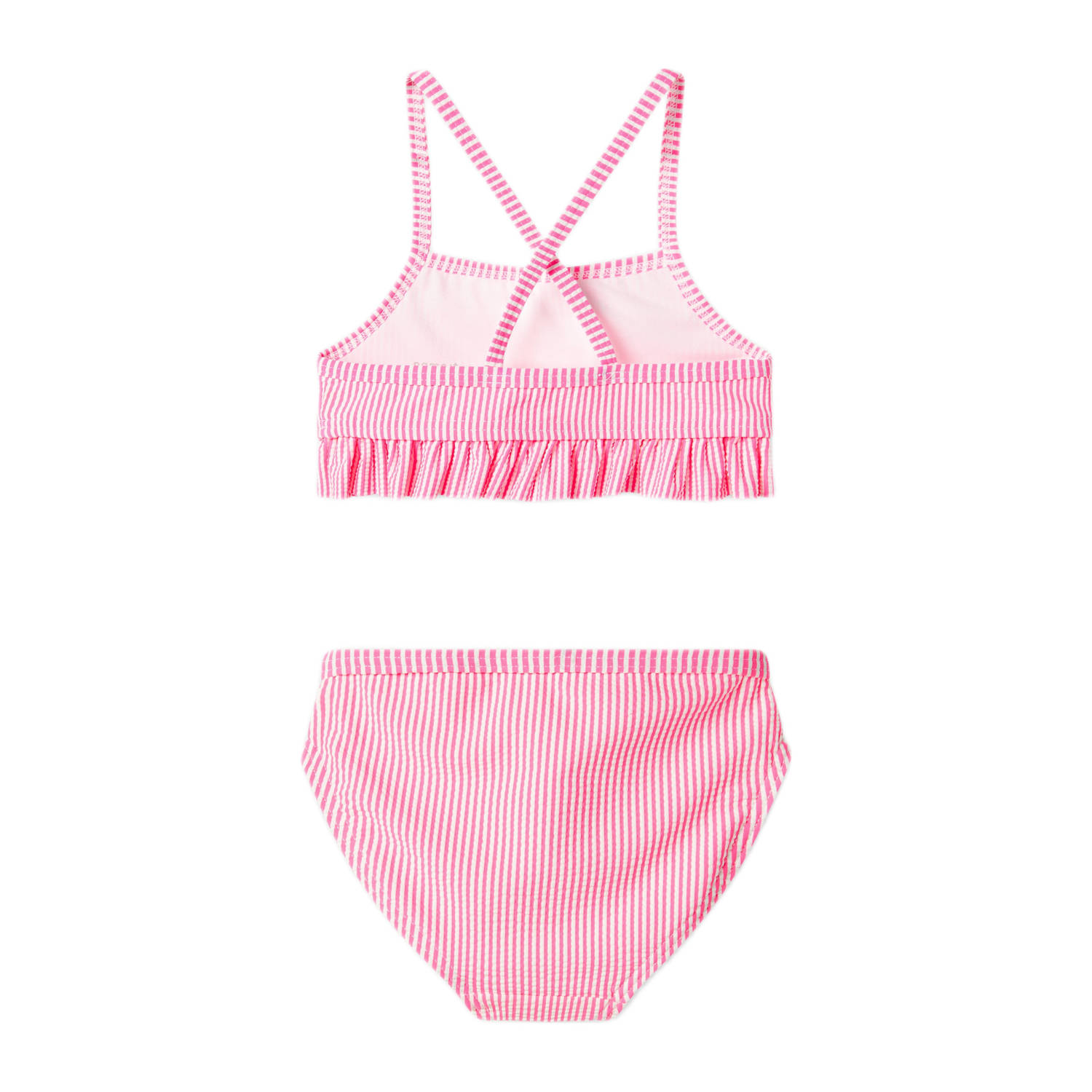 NAME IT MINI bikini met ruches roze wit