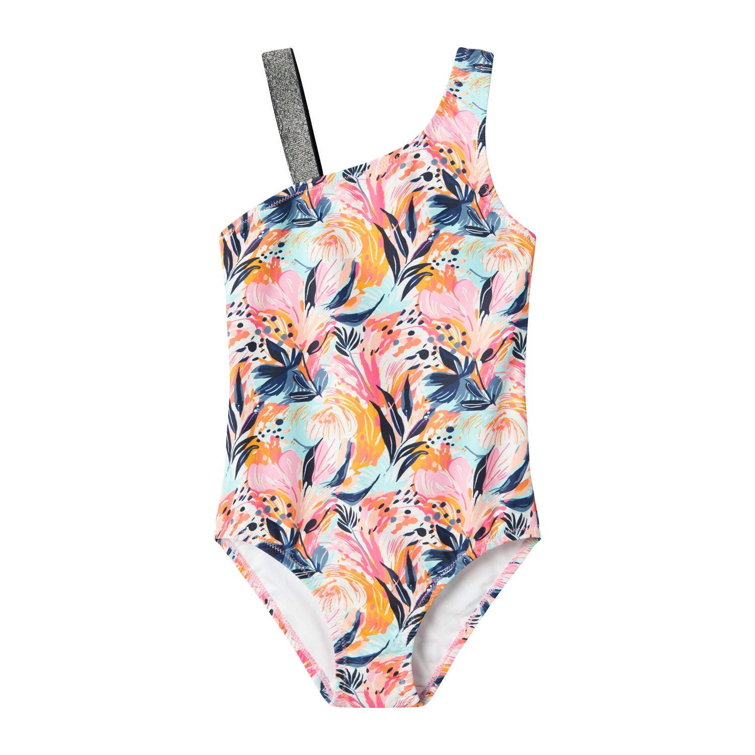 NAME IT KIDS badpak met bloemdessin roze multicolor