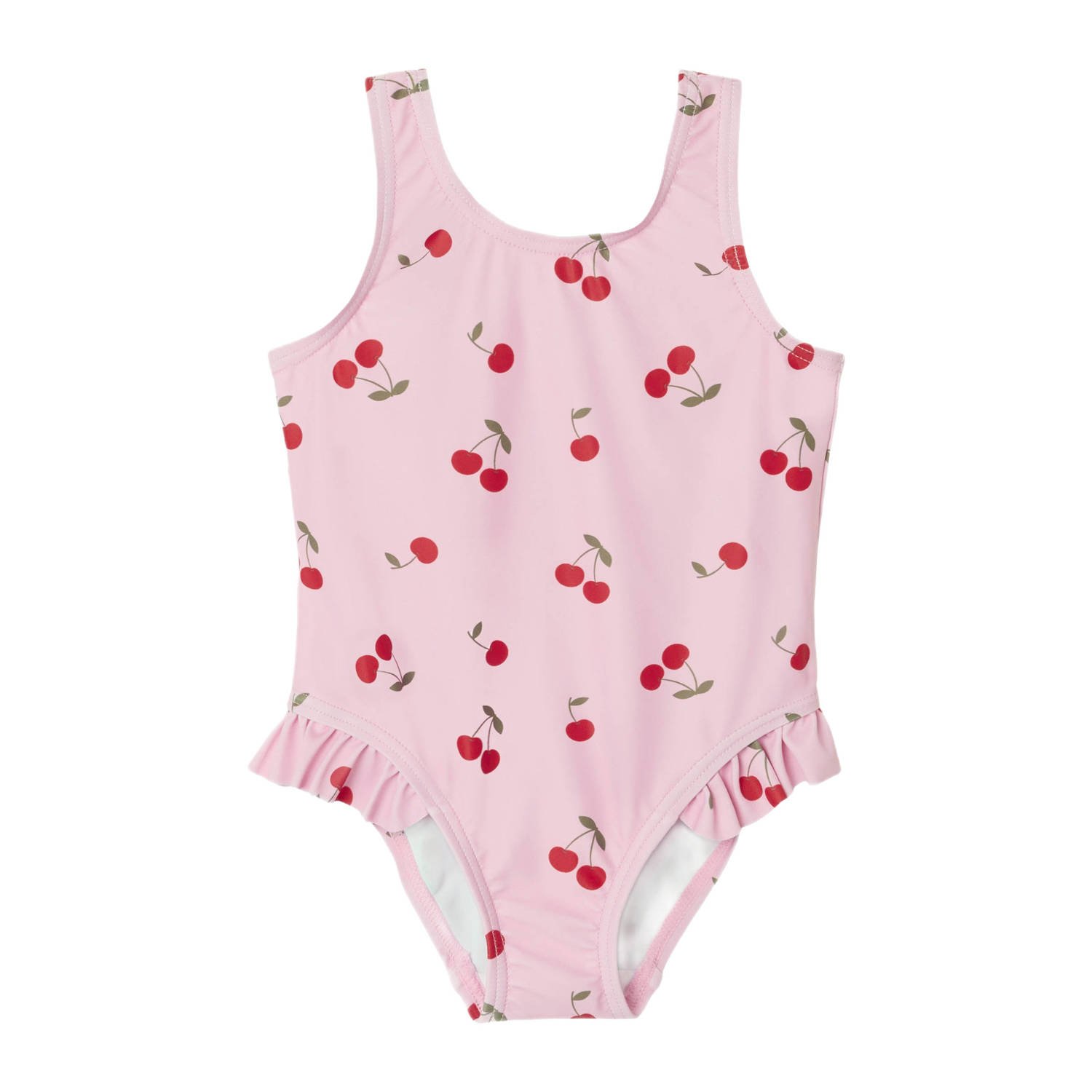 NAME IT MINI badpak met ruches lichtroze rood
