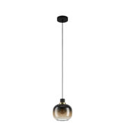 thumbnail: EGLO Oilella Hanglamp - E27 - 19 cm - Amber glas - Zwart/Geelkoper