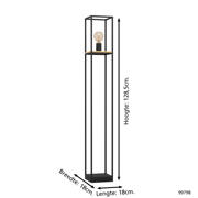 thumbnail: EGLO Libertad Vloerlamp - E27 - 128,5 cm - Zwart/Bruin