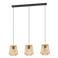 EGLO Hykeham Hanglamp - E27 - 91 cm - Staal/Bamboe - Zwart/Bruin