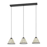 thumbnail: EGLO Oxpark Hanglamp - E27 - 92 cm - Zwart/Wit/Groen - Bamboe