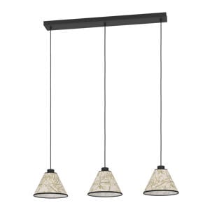 Oxpark Hanglamp - E27 - 92 cm - Zwart/Wit/Groen - Bamboe