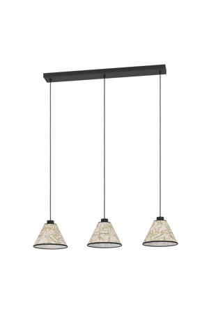 Oxpark Hanglamp - E27 - 92 cm - Zwart/Wit/Groen - Bamboe  