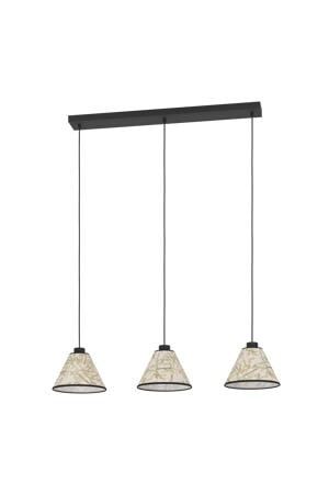 Oxpark Hanglamp - E27 - 92 cm - Zwart/Wit/Groen - Bamboe