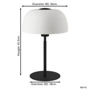 thumbnail: EGLO Solo 2 Tafellamp - E27 - 41,5 cm - Zwart/Wit