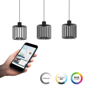 connect.z Ginestrone-Z Hanglamp - 90 cm - Zwart/Wit - Instelbaar RGB & wit licht - Dimbaar - Zigbee  