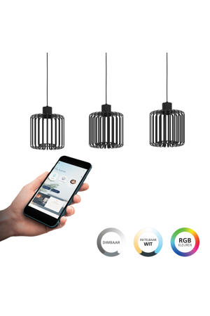connect.z Ginestrone-Z Hanglamp - 90 cm - Zwart/Wit - Instelbaar RGB & wit licht - Dimbaar - Zigbee  