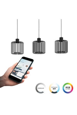 connect.z Ginestrone-Z Hanglamp - 90 cm - Zwart/Wit - Instelbaar RGB & wit licht - Dimbaar - Zigbee