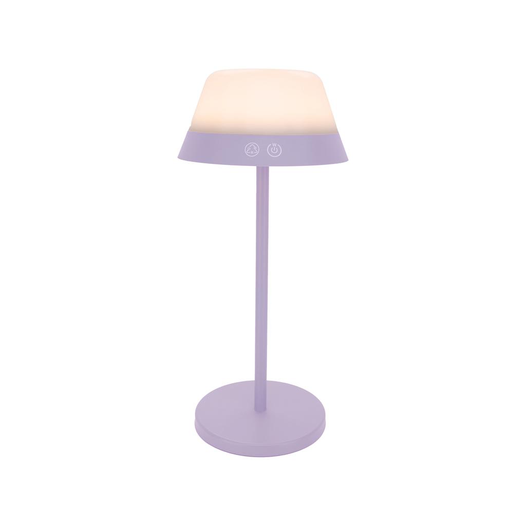 EGLO Meggiano Tafellamp - Aanraakdimmer - Draadloos - 32 cm - Lila|Wit - Instelbaar RGB & wit licht - Oplaadbaar - Buiten en Binnen