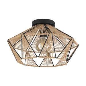 Adwickle Plafondlamp - E27 - Ø 44,5 cm - Zwart/Bruin