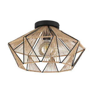 Adwickle Plafondlamp - E27 - Ø 44,5 cm - Zwart/Bruin