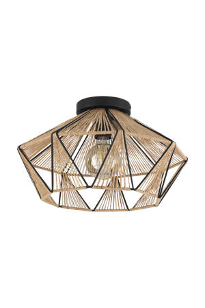 Adwickle Plafondlamp - E27 - Ø 44,5 cm - Zwart/Bruin  
