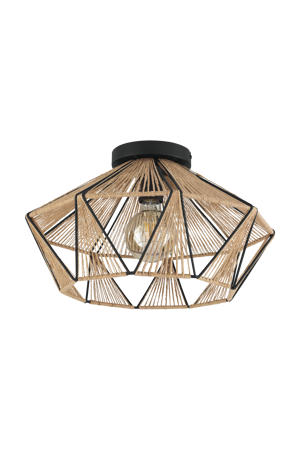 Adwickle Plafondlamp - E27 - Ø 44,5 cm - Zwart/Bruin