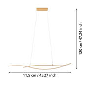 thumbnail: EGLO Grisolia Hanglamp - LED - 140 cm - Bruin/Wit