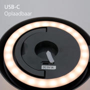 thumbnail: EGLO Meggiano Tafellamp - Aanraakdimmer - Draadloos - 32 cm - Grijs/Wit - Instelbaar RGB & wit licht - Oplaadbaar - Buiten en Binnen