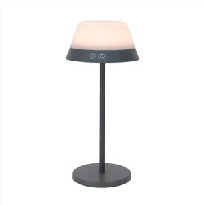 Meggiano Tafellamp - Aanraakdimmer - Draadloos - 32 cm - Grijs/Wit - Instelbaar RGB & wit licht - Oplaadbaar - Buiten en Binnen
