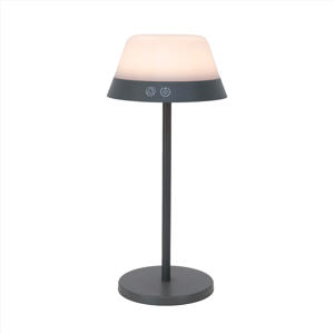 Meggiano Tafellamp - Aanraakdimmer - Draadloos - 32 cm - Grijs/Wit - Instelbaar RGB & wit licht - Oplaadbaar - Buiten en Binnen