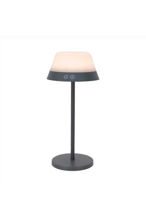 Meggiano Tafellamp - Aanraakdimmer - Draadloos - 32 cm - Grijs/Wit - Instelbaar RGB & wit licht - Oplaadbaar - Buiten en Binnen 