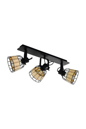 Anwick 1 Spot - E27 - 67 cm - Zwart/Rotan