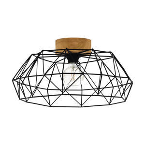 Padstow - Plafondlamp - E27 - Ø 45,5 cm - Zwart/Bruin 