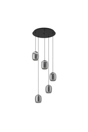 Ciampino Hanglamp - E27 - Ø 54 cm - Zwart/Grijs - Glas  